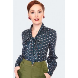 Voodoo Vixen Cassie Pussey Bow Blouse