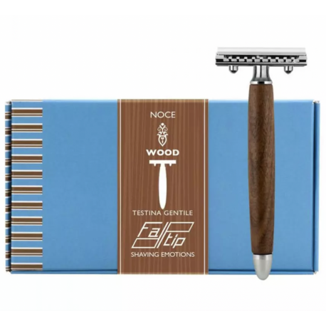 Fatip Walnut Wood Safety Razor Close Comb