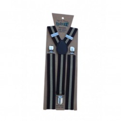 Black & Tan Stripe Suspenders