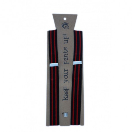Black & Red Stripe Suspenders