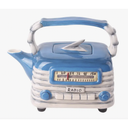 Vintage Radio Teapot Blue